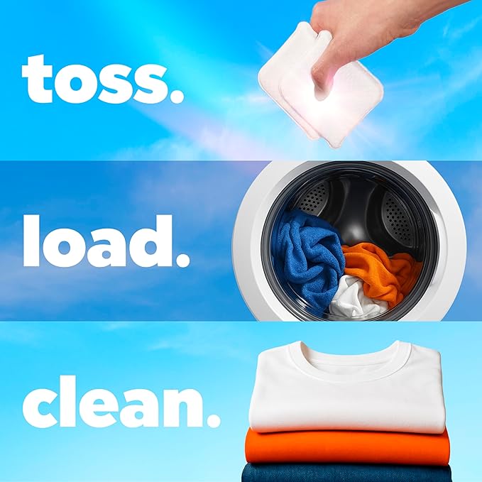 Tide evo Spring Blast Scent Laundry Detergent Fiber Tiles Works on 100% of Common Stains Safe for All Machines and Water Conditions Concentrated HE Compatible Clean and Instant Dissolve, 42 Count