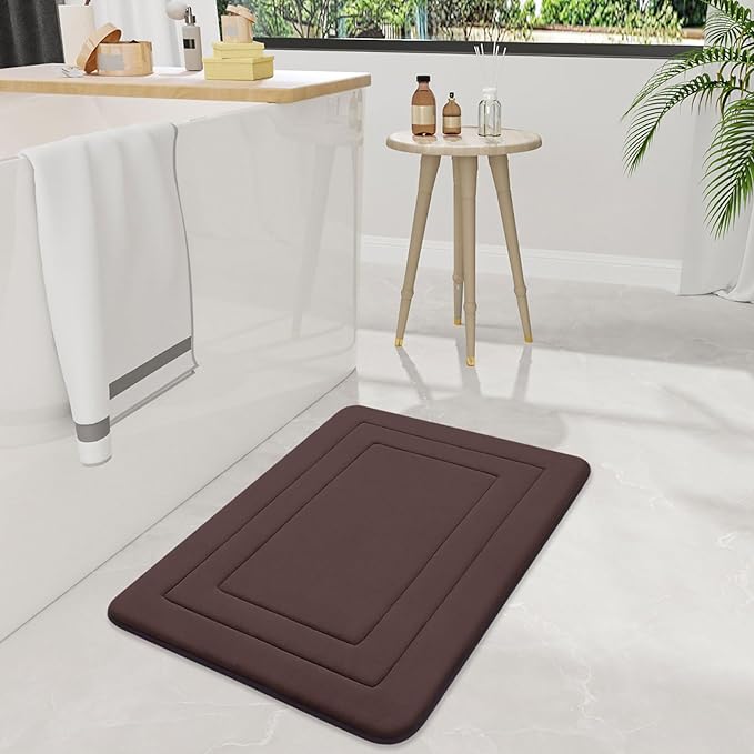 Arotive Memory Foam Bathroom Rug Mat 54x24, Ultra Soft and Absorbent Bath Mat, Machine Wash Dry, Comfortable Bath Rug Carpet for Bathroom Floor, Tub and Shower, Brown