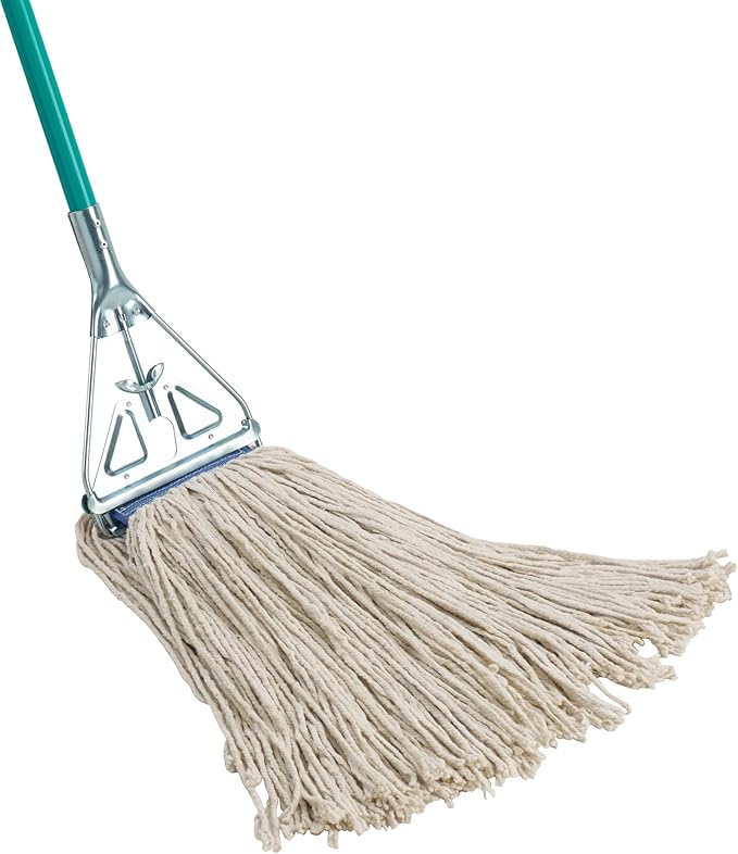 Winco Poly-Cotton Blend Commercial Mop Head, Cut End, 24 Ounce, White