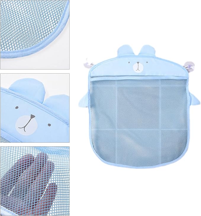 Child Bath Toy Storage Bag Net Suction Baskets Kids Bathroom Mesh Bag + 2 Suction Cups Bathtub Toy Holder