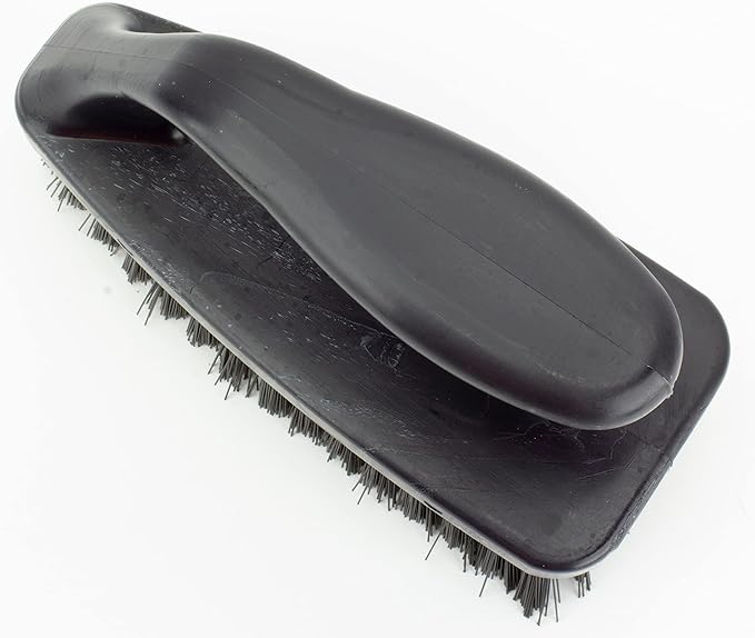 SPARTA Scrub Brush with Iron Shaped Handle and Stiff Bristles, Heavy Duty Scrubber Brush for Kitchen, Bathroom, Shower, Tile, Sink, Carpet and Bakepans, Polypropylene, 6 Inches, Black, (Pack of 6)