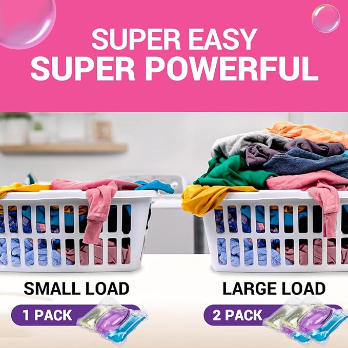 WBM 10-in-1 Laundry Pods with Softener & Scent Booster, 96 Count, High Efficiency (HE), Fabric Softener, Lavender Extracts, Stain Lifter, Eco-Friendly, Gentle, Fresh