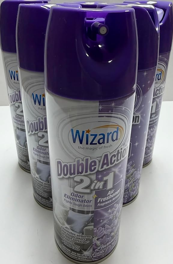 Wizard Double Action Smoke Odor Neutralizer & Air Freshener, Eliminates Smoke Smell & Odors, Freshens Air, Long-Lasting Scent; 6-Pack of 12oz Sprays lavender (pack of 6)
