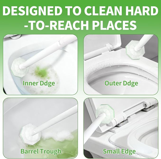 80 Count Toilet Bowl Wand Refills for Clorox, Disposable Toilet Brush for Clorox Wand Cleaning System, Upgrade Toilet Bowl Cleaner Refill Pads for Closestool Cleaning,No Falling Apart,Rainforest Rush