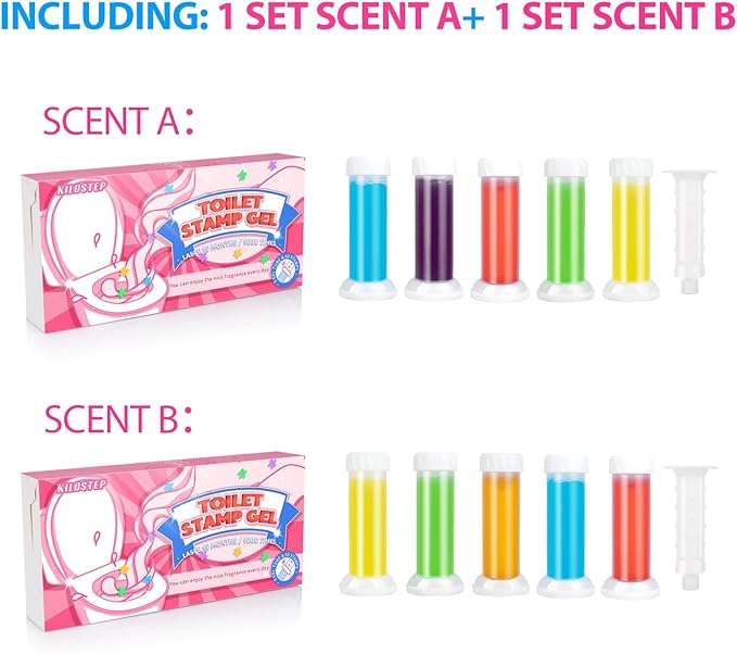 KILOSTEP Toilet Gel, 120 Count 9 Kinds Of Scent Toilet Gel Stamp Toilet Bowl Cleaners