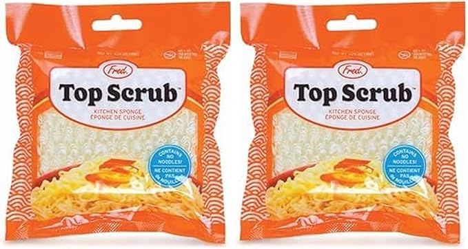 Genuine Fred Top Scrub - Ramen Sponge, Multicolored (Pack of 2)