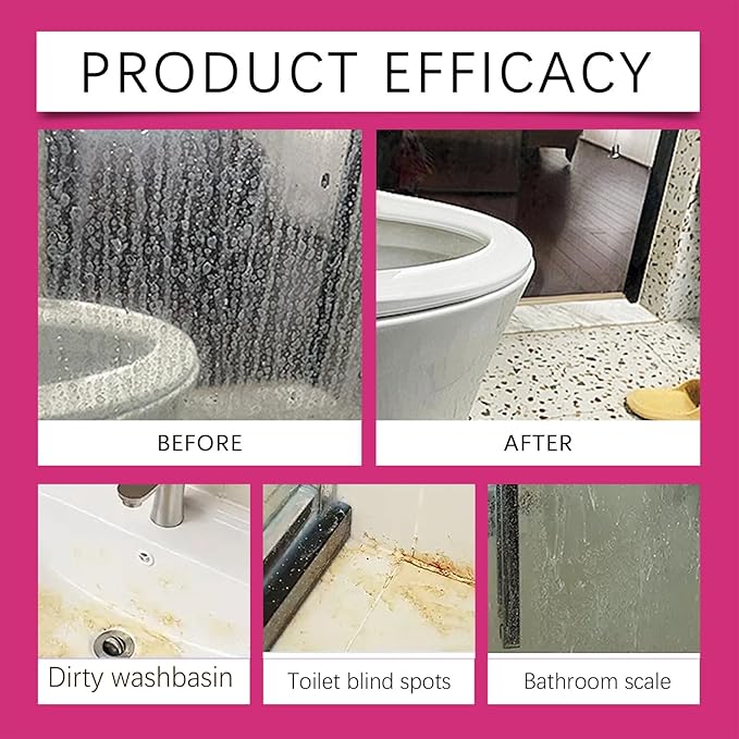 Gefanly Bathroom Cleaner, 10 Fl Oz Powerful Pink Bathroom Cleaner Spray, Bathrooms Descaler Foam Cleaners for Sink Tub Floor Tile (1pcs)