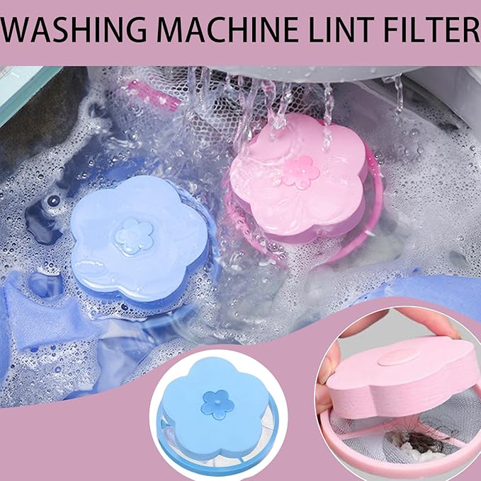 4 Pack Pet Hair Remover for Laundry - Glirops Floating Hair Filter Mesh, Washing Machine Lint Catcher for Cat & Dog Hair, Reusable Laundry Hair Trap Filter Bags