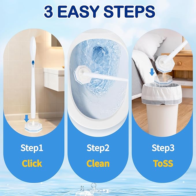 30 Count Disposable Toilet Wand Refills for Clorox Toilet Wand, 5X Cleaning Power Scrubber Refill, High-Density Disposable Brush Refills, 360° Efficient Cleaning, No Falling Apart, Fresh Fragrance.