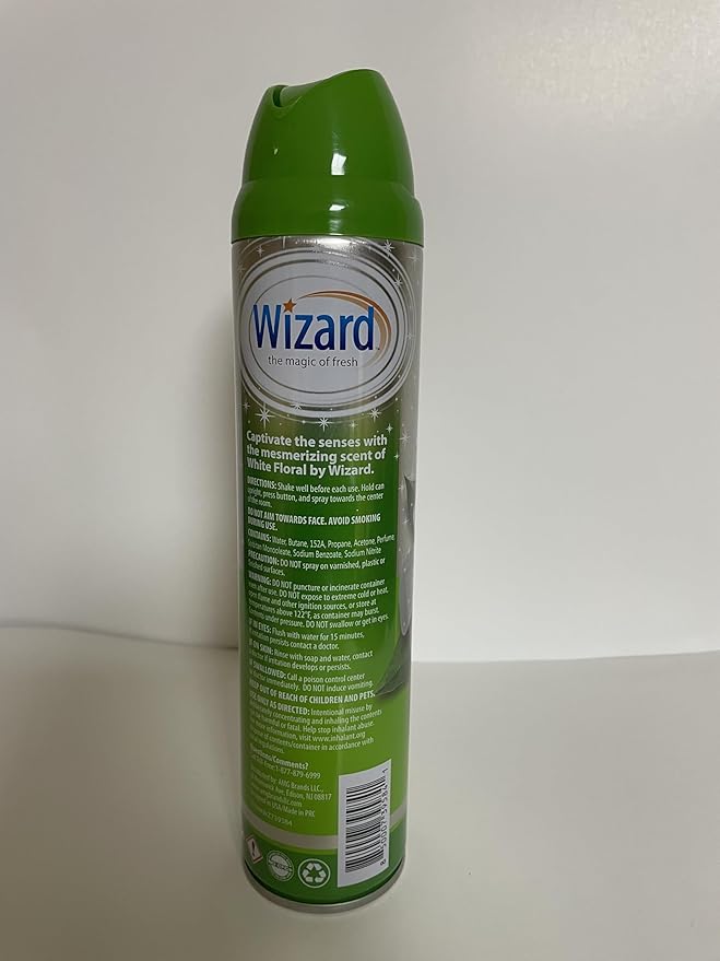 Wizard The Magic of Fresh | Odor Neutralizer & Air Freshener - 10 Oz. White Floral (Pack of 4) (Packaging May Vary)