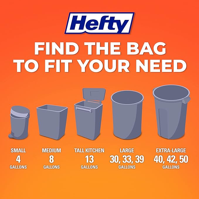 Hefty Medium Trash Bags, Ocean Water Scent, 8 Gallon, 26 Count