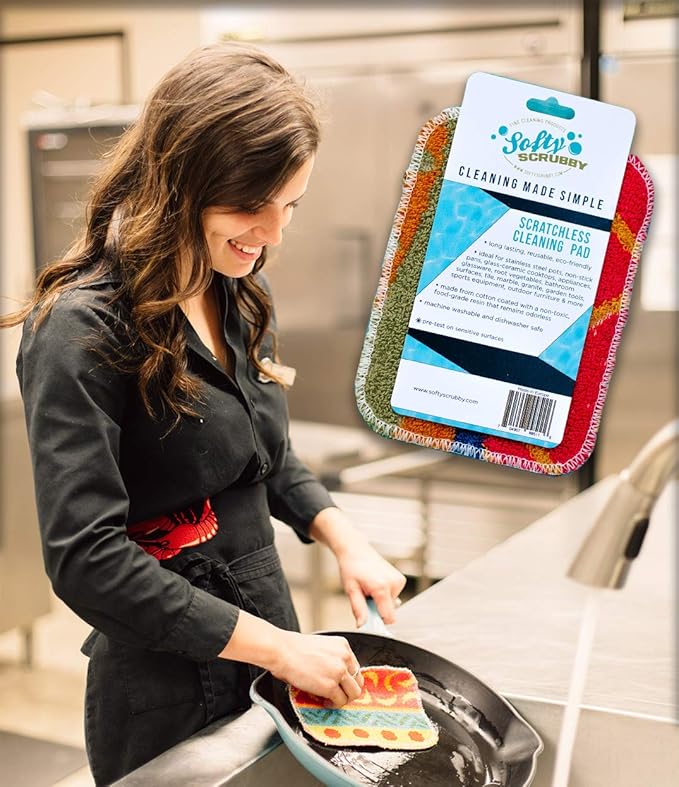 Scratchless Cleaning Pad (3 Pack) for Cleaning Kitchen, Bathroom and Household/Great for Non-Stick Cookware/Reusable/Long-Lasting/Environmentally Friendly