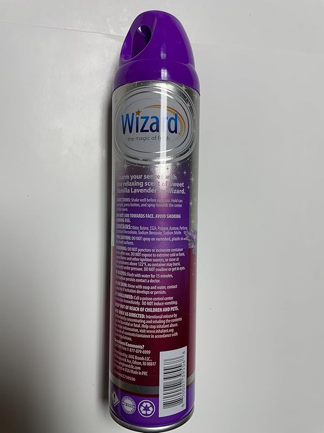 Wizard The Magic of Fresh | Odor Neutralizer & Air Freshener - 10 Oz. Sweet vanilla lavender (Pack of 4) (Packaging May Vary)
