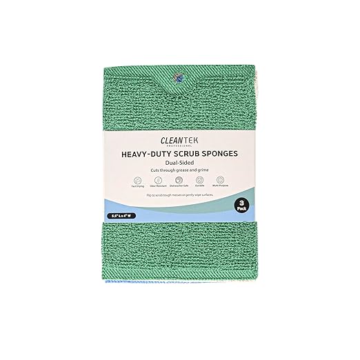 Restaurantware Scouring Pad 60 Count 5.5 x 3.9 Inches Plastic Steel Wool Sponge Metal Scrubber Durable Odor Free Scrubber Multi-Color Blue+Beige+Green Household Cleaning Sponge