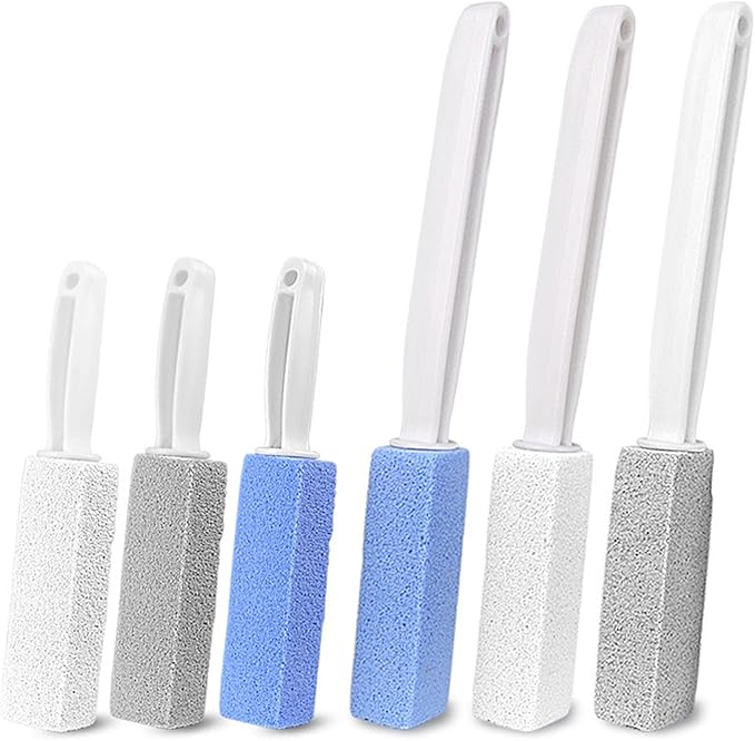 Toilet Cleaner Stone Dead Corner Grout Cleaner Long Handle Bathroom Appliances Toilet Brush for Household Cleaning (Blue 20.5cm)