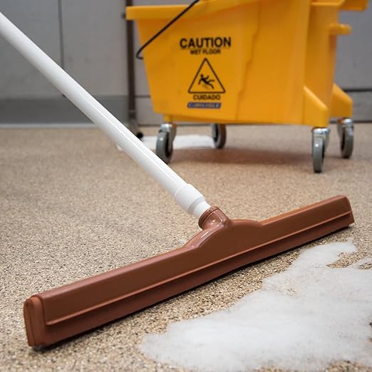 SPARTA 4156801 Plastic Double Foam Squeegee, Commercial Squeegee With Durable Contruction For Cleaning, Commercial, Residential, 24 Inches, Brown, (Pack of 6)
