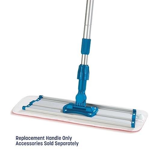 Carlisle FoodService Products Telescopic Mop Handle for Flat Head Mops for Floor Cleaning, Home, Kitchen, Restaurants, Office, And Janitorial Use, Aluminum, 43 - 70 Inches, Silver