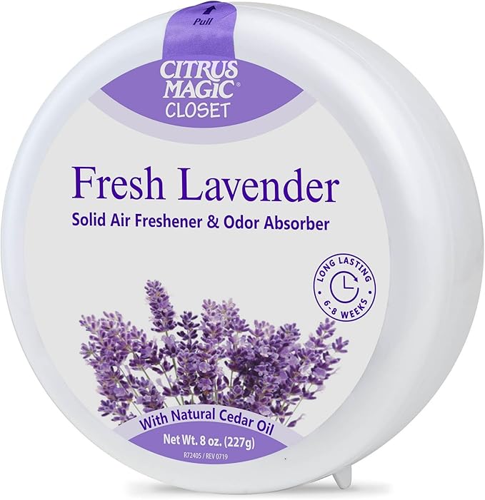 Citrus Magic For Closets Odor Absorbing Solid Air Freshener, 8-Ounce (Fresh Lavender)
