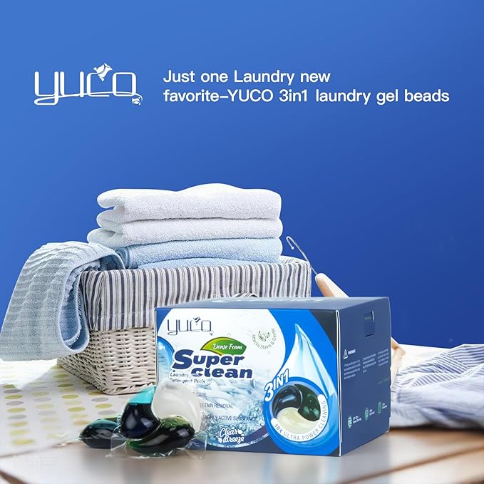 YUCO Pods Laundry Detergent Hypoallergenic, Deep Cleaning Laundry Pods, Powerful 3-in-1 Clean in One Step, Helps to Keep Garment Fresh,Clean,Soft (1 Box of 20 Pod,Net 20g/Pod,Net 400g)