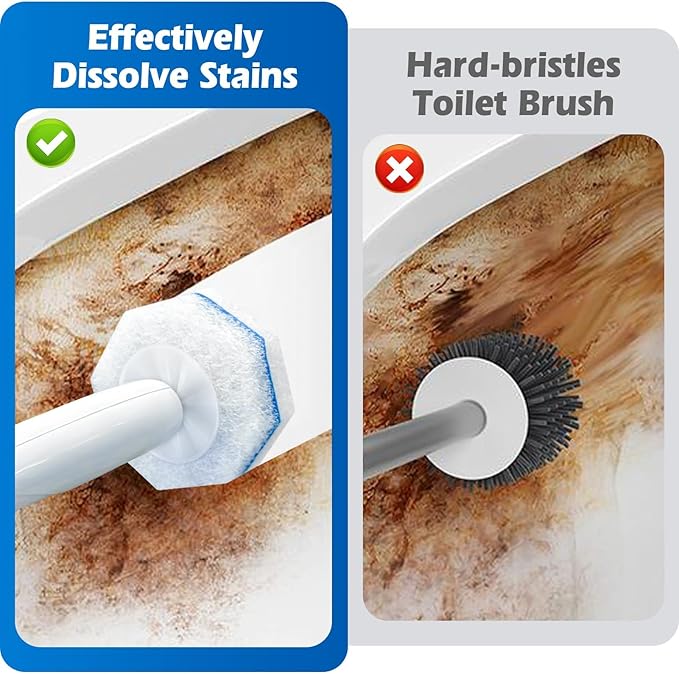 30 Count Toilet Wand Refills, 5X Cleaning Power, High-Density Disposable Brush Heads, Compatible with Clorox Toilet Wand - No Falling Apart