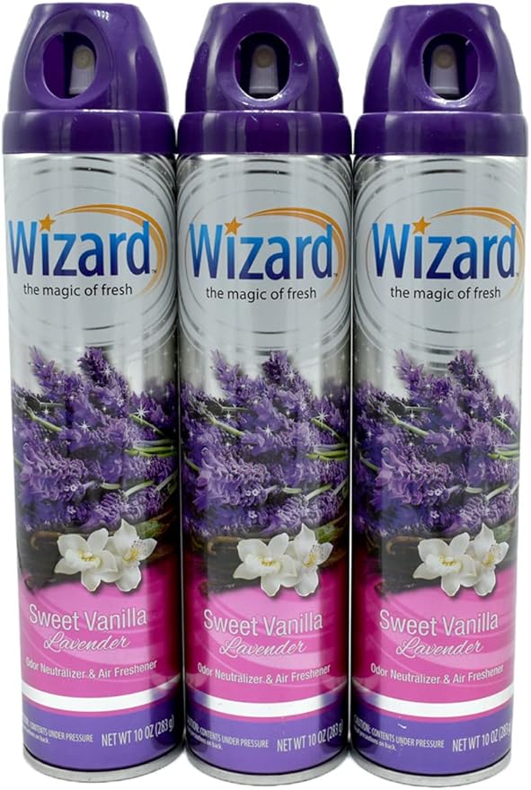 Wizard The Magic of Fresh Air Freshener 10Oz Sweet Vanilla Lavender Pack of 3