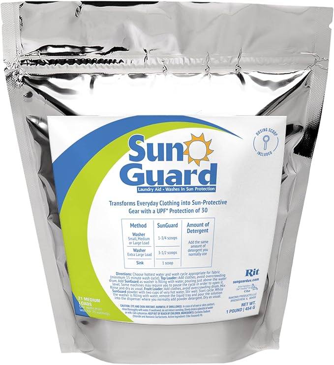 SunGuard Sun Protection - add up to 30 UPF protection to your clothing, lasts for 20 washes (1 lb)
