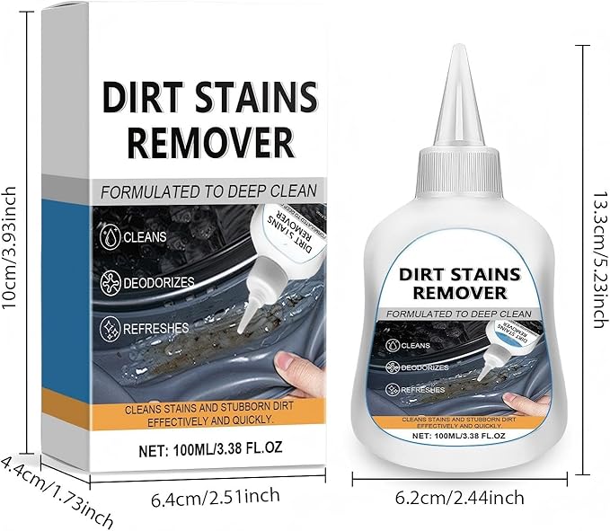Dirt Stains Remover Gel, Mold-Stain Remover Gel for Washing Machine Bathroom,Front Loader Rubber Grout Cleaner Home Stain Low Odor Removal Gels for Bathroom and Floor Tile,Household Cleaner Gels-100ML