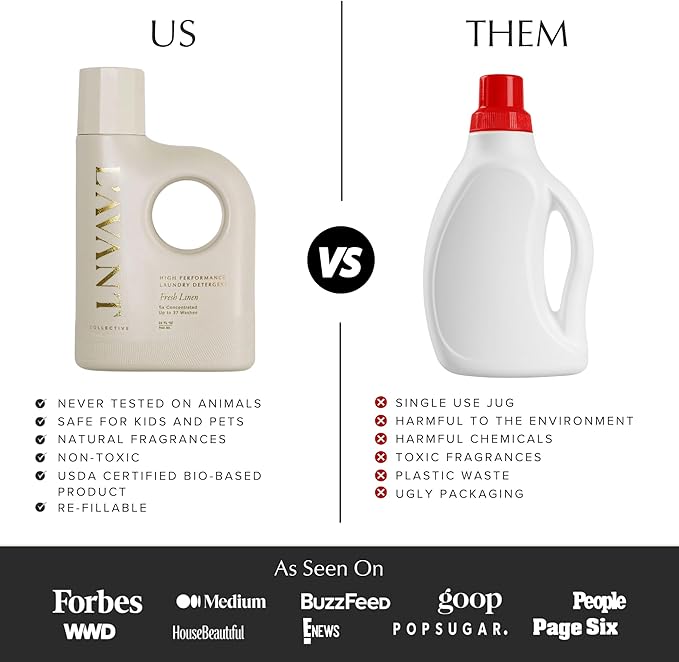 L'AVANT Collective Luxury Laundry Detergent | Fresh Linen | Natural Non-Toxic Liquid Laundry Soap with Enzymes | Plant-Based, HE Compatible, Protects Colors | 30 oz