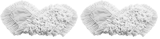 Rubbermaid Commercial Products Cut-A-Way Dust Mop Head Replacement, 24-Inch, White, for Tile/Hardwood/Vinyl Floor Cleaning (Pack of 2)