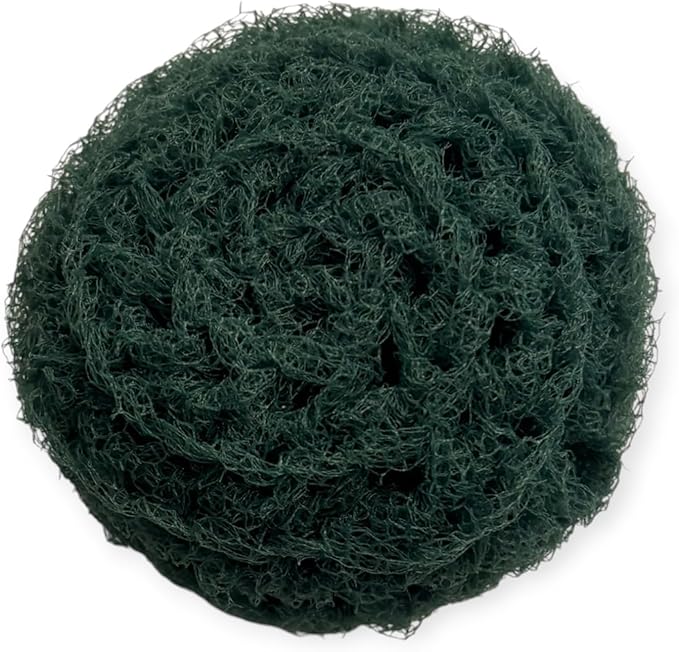 Handmade Nylon Net Dish Scrubbies, Forest Green, Set of 3