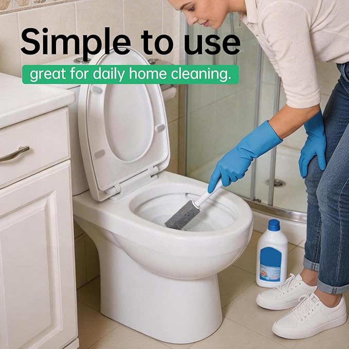 Pumice Stone for Toilet Cleaning, 3 Pack Pumice Stone Toilet Bowl Cleaner, Cleaning Hard Water Rings, Limescale, Calcium Buildup, with Extra Long Handle, Ideal for Toilets and Bathroom