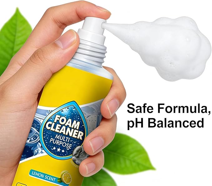 Powerful & Multipurpose Car Interior Foam Cleaner, All-Purpose Rinse-Free Foam Cleaner Spray, Car Seat Cleaner Spray Foam, Deep Penetration Rich Foaming Stain Remover (1PCS, 150ML)