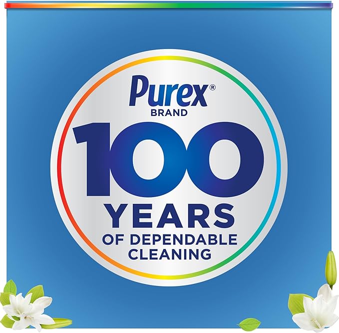Purex Natural Elements Fresh Lilies & Linen Liquid Detergent, 82.5 oz, 165 Loads, Ultra-Concentrated, Dye-Free, USDA Certified Biobased Product