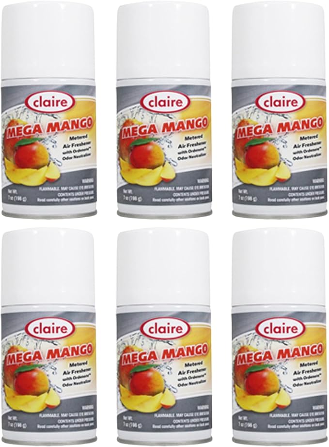 Claire CL116 Mega Mango Metered Air Freshener; 7 Oz. Net Wt., (6 Pack)