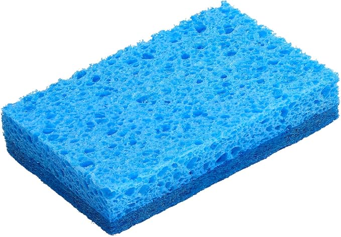 VEVOR Sponges, 12 Pcs Durable Natural Kitchen Sponges with Cellulose & Scrub Pad, Easy-to-Rinse Cleaning with Honeycomb Structure & Quick Water Absorption, Fit for Home Cleaning