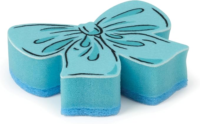 Genuine Fred Tidy Ties Coquette Bow Sponges, Set of 2, Pink and Blue, Durable Layered Sponges, Girly Coquette Kitchen Accessory, Gift-Ready Packaging
