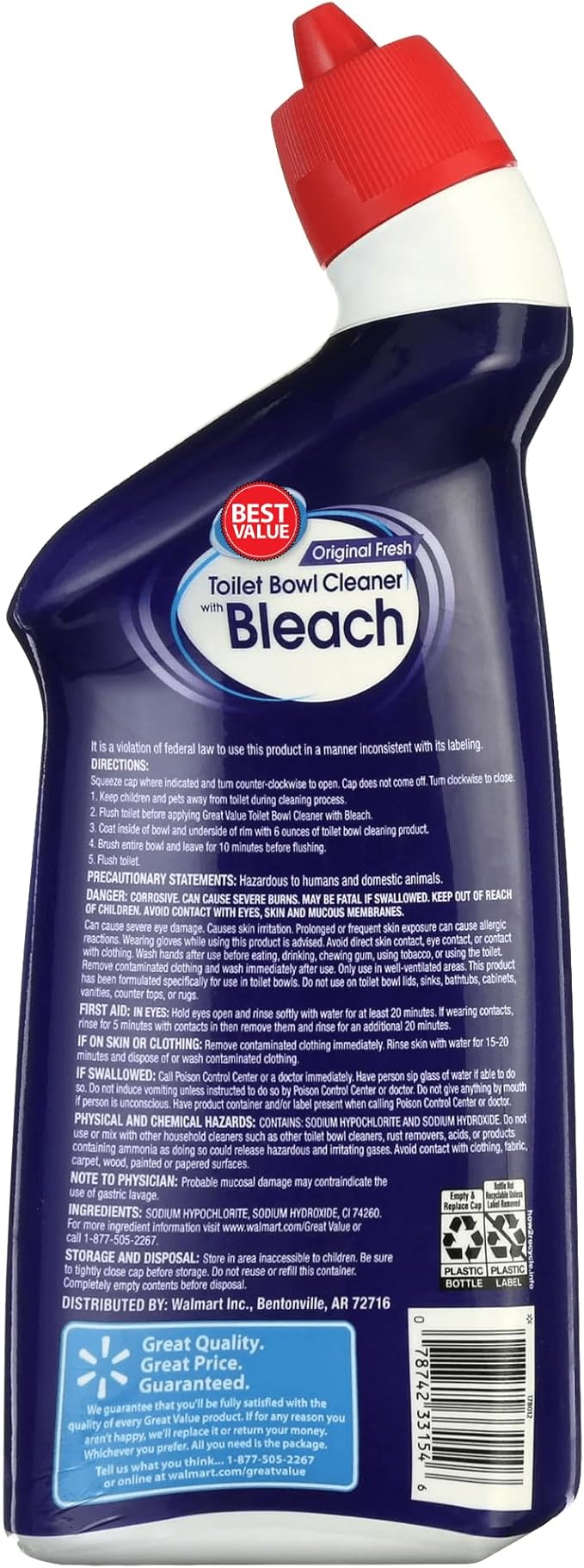 Toilet Bowl Cleaner Fresh Scent 24 Fl Oz Powerful Stain Remover Deep Clean Formula Limescale Rust Eliminator Deodorizing Bathroom Cleaner Septic Safe Toilet Cleaner
