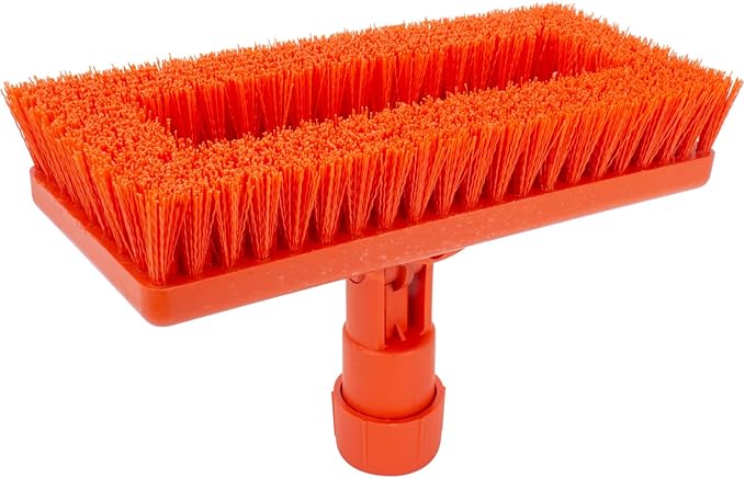 SPARTA 3638831EC05 Polyester Rectangle Scrub Brush, Floor Brush, Cleaning Brush With Swivel Head For Cleaning, 8 Inches, Orange