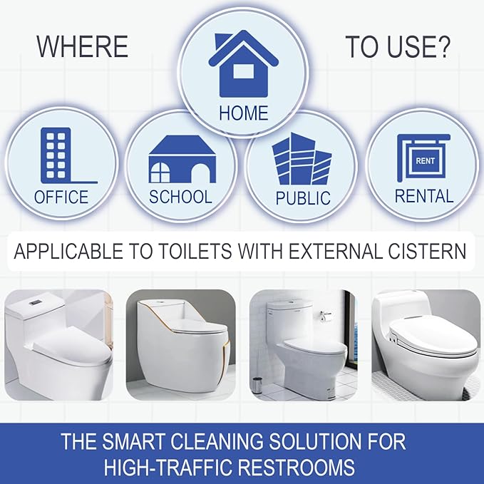 eHouse Refill Bottle Automatic Toilet Bowl Cleaner with Antibacterial and Cleansing Properties, Rich Foam, and a Pleasant Unscented