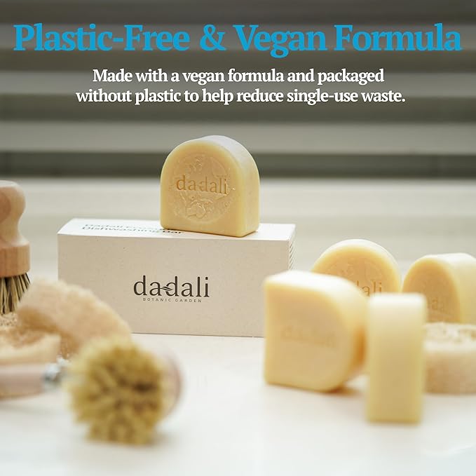 dadali Dish Soap Bar, Non-Toxic Solid Dish Soap | Vegan Plastic-Free Formula, Gentle on Hands, Long-Lasting Value Pack, 5 × 5oz (25oz)