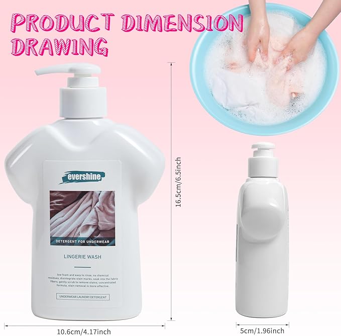 Lingerie Detergent - Double Concentrated, Lady Scented, Delicate Underwear Cleaning Liquid - 10.14 Fl Oz (4, Orange&Lily)