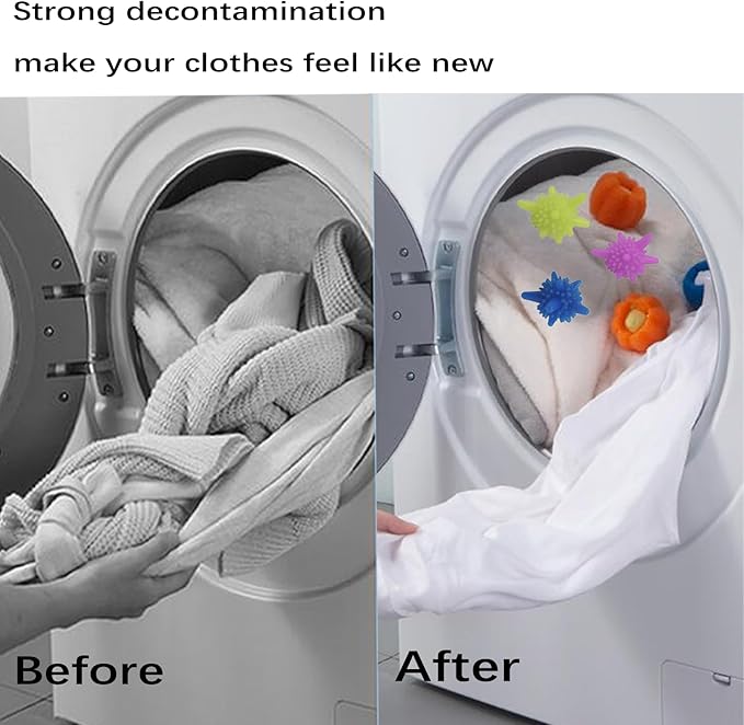 15 Packs Washer Balls, Reusable Tangle-Free Eco-Friendly Laundry Scrubbing Balls, Solid Colorful Laundry Washing Balls Enhance Your Machine Cleaning Power + 5 Pack Laundry Ball Hair Extractors