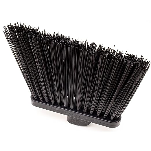 SPARTA Plastic Broom Head, Angled, Un-Flagged for Large Debris Indoor, Outdoor, Home, Restaurant, Lobby, Office, 12 Inches, Black, (Pack of 12)