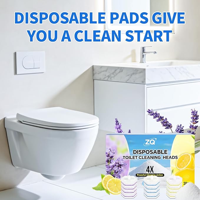 100 Count Toilet Bowl Wand Refills for Clorox, 4X Cleaning Power Toilet Bowl Cleaner Refill Pads for Clorox Wand System, Disposable Toilet Brush for Bathroom Cleaning,Light Scent