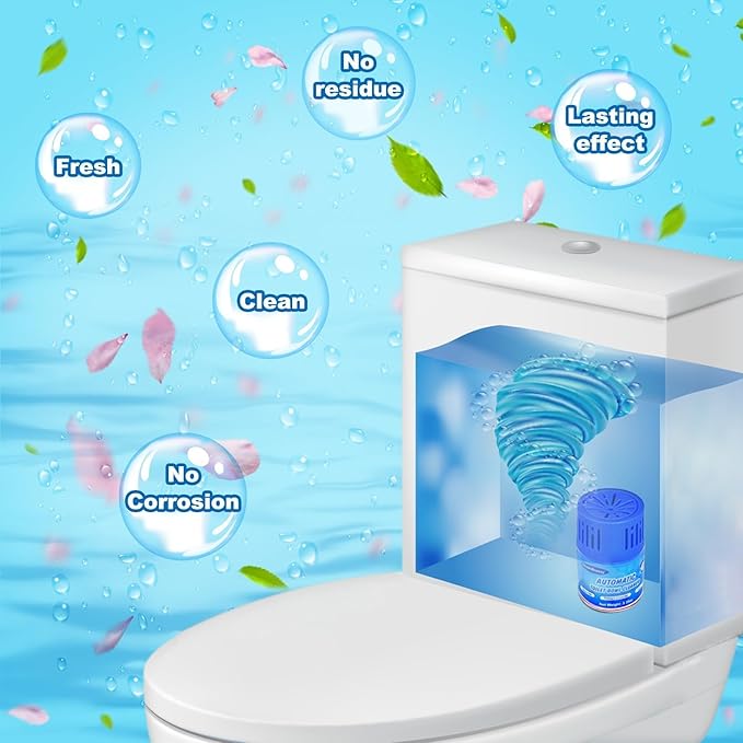 Automatic Toilet Bowl Cleaners Bottles, 3 Pack Long-Lasting Blue Toilet Cleaner Tablets, Septic Safe Toilet Tank Cleaner for Stain Prevention & Odor removal, Up to 3 Months each bottle