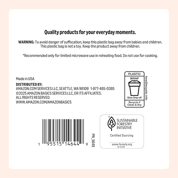 Amazon Basics 9" Uncoated White Paper Plates 3 Pack (300 count)