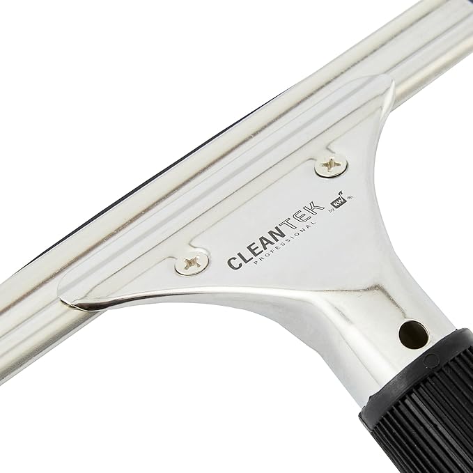 Restaurantware-Clean Tek Professional 5.91 Inch Window Squeegee, 1 Cleaning Squeegee with Rubber Blade - No-Slip Handle, Clean Mirror Or Car Windshield, Stainless Steel Wiper for Glass Door