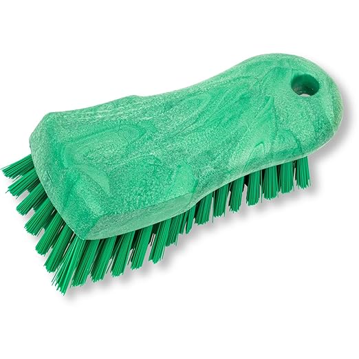 SPARTA Plastic Cutting Board Scrub Brush with Hanging Hole for Washing Cutting Boards, 6 Inches, Green, (Pack of 6)