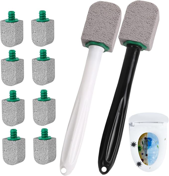 12Pcs Pumice Stone Toilet Bowl Cleaner, Bathroom Toilet Pumice Stone with Plastic Handle for Remove Hard Water Stains