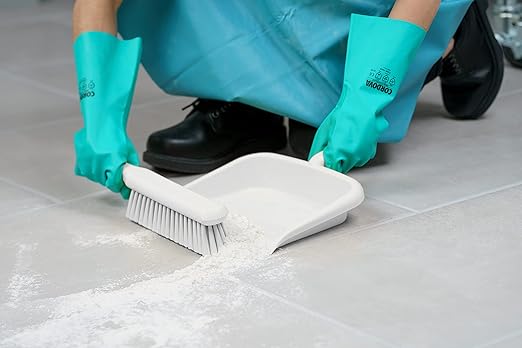 SPARTA Handheld Dustpan with Handle, Cleaning Essentials for Home and Commercial Use, 10", White